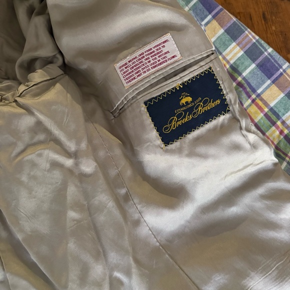 Vintage Brooks Brothers Plaid Derby Bold Sport Blazer USA Preppy Size 42R
